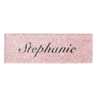 Personalised Name Pink Glitter Sparkle Style Name Tag