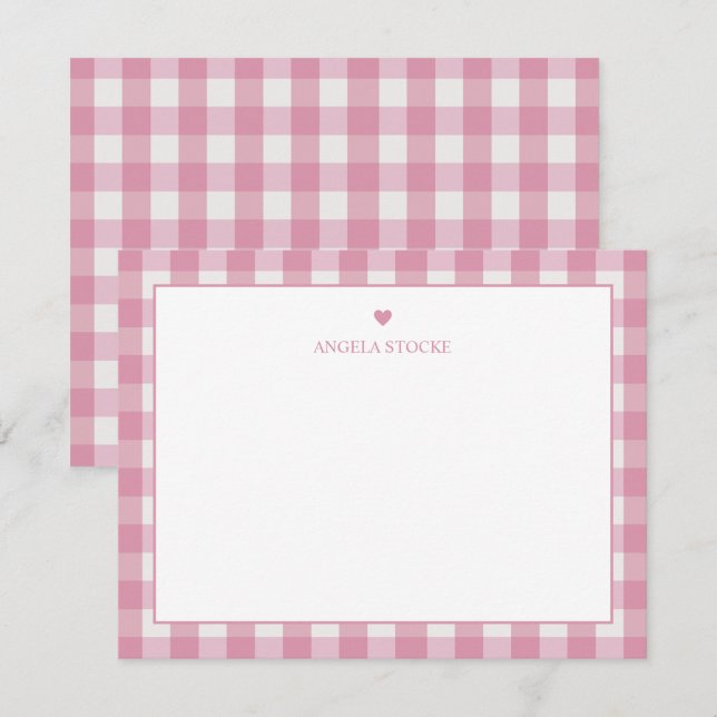 Personalised Name Pink Heart Card (Front/Back)