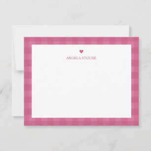 Personalised Name Pink Heart Note Card