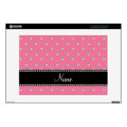Personalised name pink hearts black stripe
