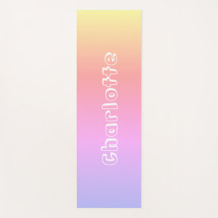 Personalised Name Pink Lilac Yellow Sunset Colours Yoga Mat