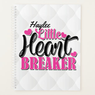 Personalised NAME Pink Little Heart Breaker Planner