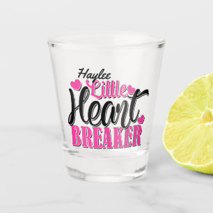 Personalised NAME Pink Little Heart Breaker Shot Glass