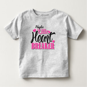 Personalised NAME Pink Little Heart Breaker Toddler T-Shirt