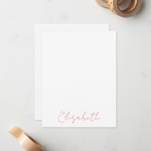 Personalised Name Pink Note Cards