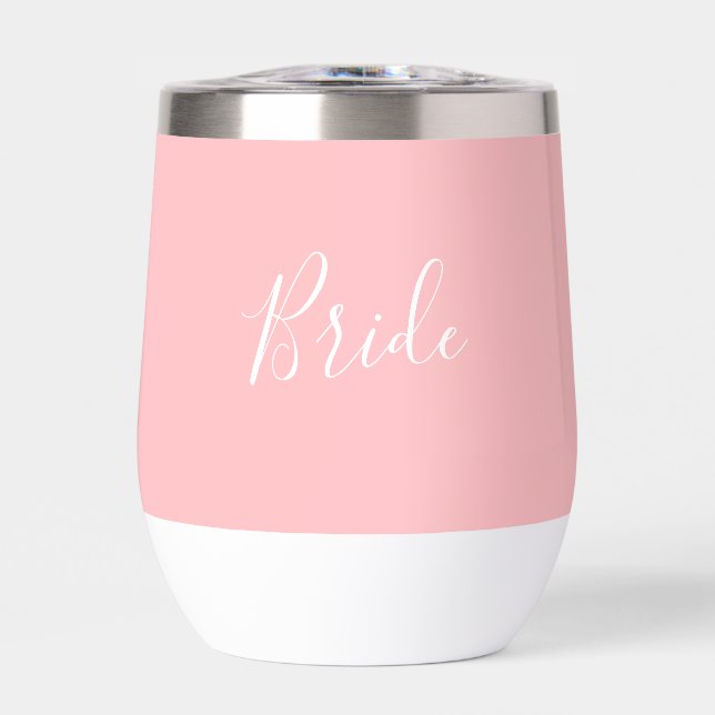 Personalised name Pink Script Simple Bride Wedding (Front)