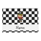 Personalised name pirate black white checkers