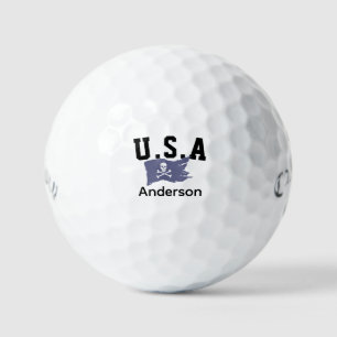 Personalised Name Pirate Flag Golf Balls For Him 