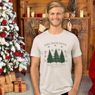 Personalised Name Place Matching Family Christmas  Tri-Blend Shirt