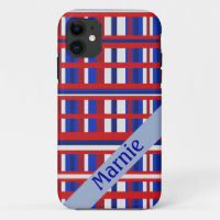 Personalised Name Plaid Patriot Red White & Blue