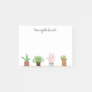 Personalised Name  Plant Lover Botanical  Post-it Notes