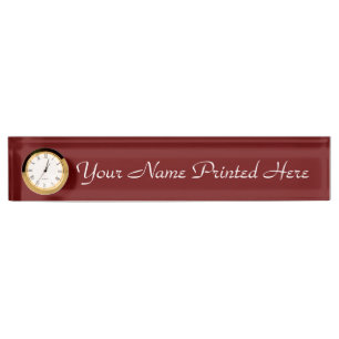 Personalised Name Plate w/Clock