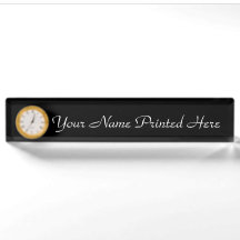 Personalised Name Plate w/Clock