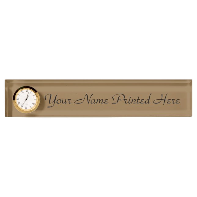 Personalised Name Plate w/Clock (Front)