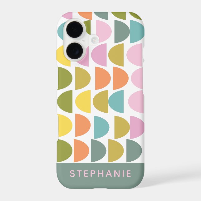 Personalised Name Playful Pastel Retro Geometric  (Back)