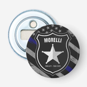Personalised NAME Police Officer Sheriff Cop Flag Bottle Opener