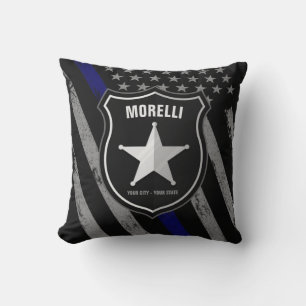 Personalised NAME Police Officer Sheriff Cop Flag Cushion