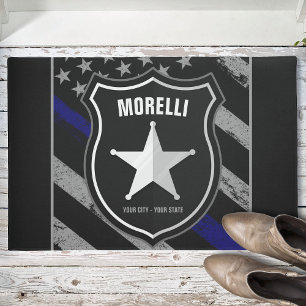 Personalised NAME Police Officer Sheriff Cop Flag Doormat