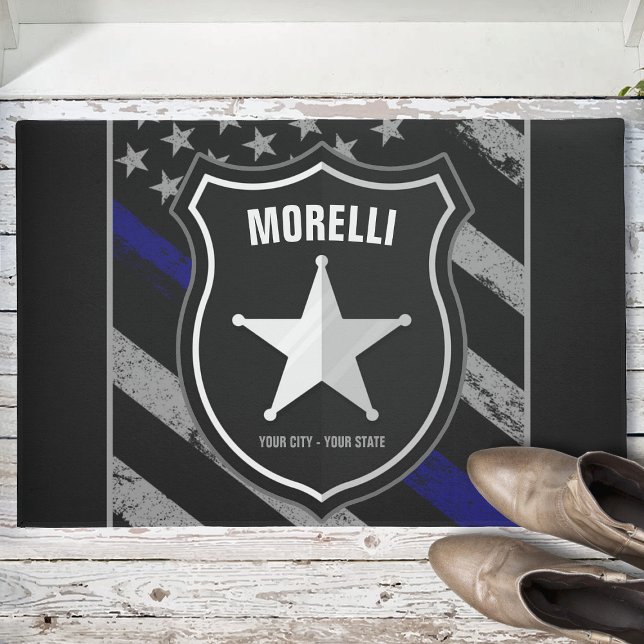 Personalised NAME Police Officer Sheriff Cop Flag Doormat (Creator Uploaded)