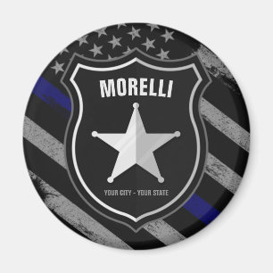 Personalised NAME Police Officer Sheriff Cop Flag Magnet