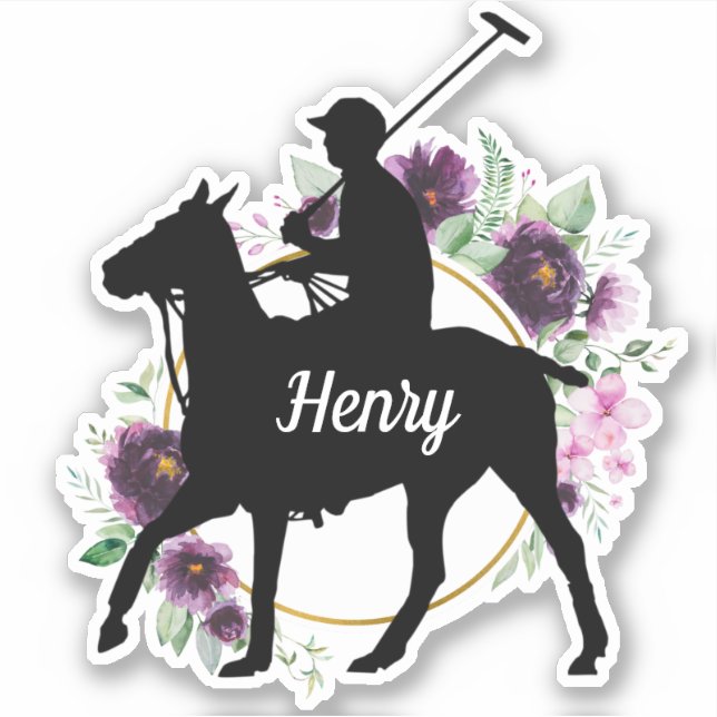 Personalised name polo pony silhouette  (Front)