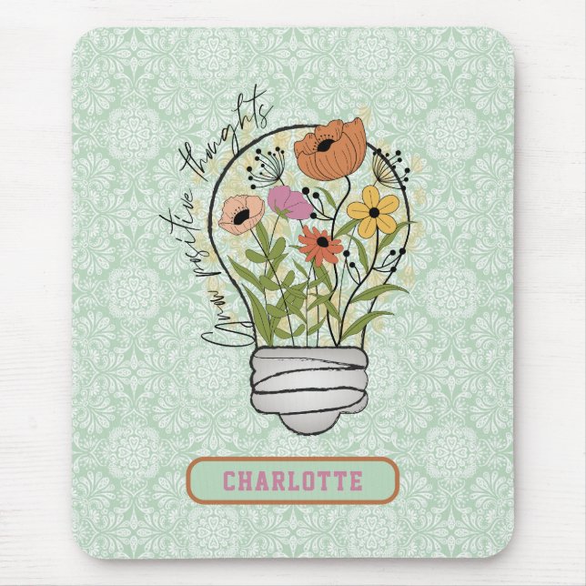 Personalised Name Positive Thoughts Inspirational Mouse Pad (Front)