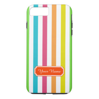 Personalised Name Pretty Chic Stripes Pattern iPhone 8 Plus/7 Plus Case