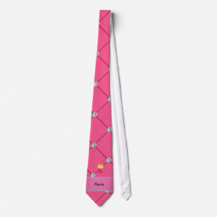 Personalised name princess pink diamonds tie