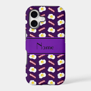 Personalised name purple bacon eggs