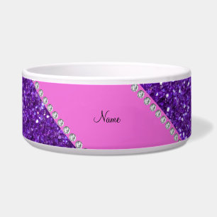 Personalised name purple glitter pink diamonds