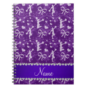 Personalised name purple gymnastics damask notebook