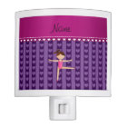 Personalised name purple hearts stripes gymnast