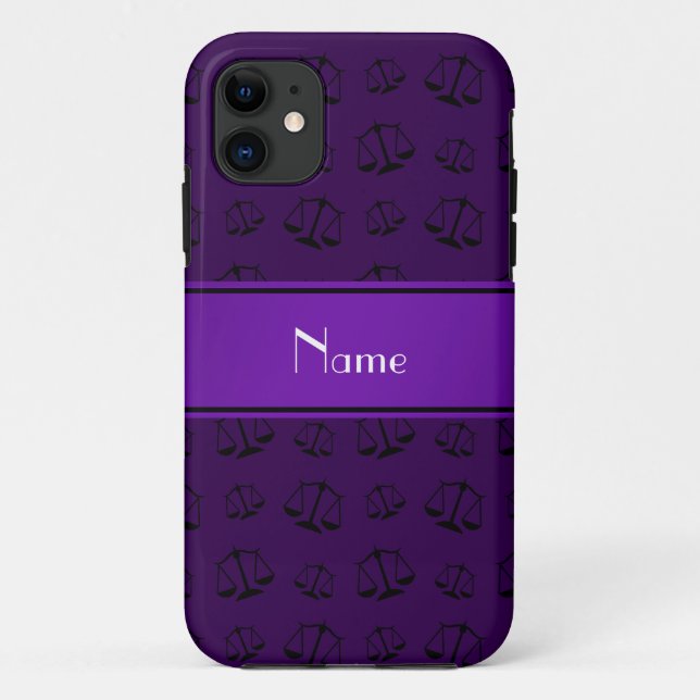 Personalised name purple justice scales Case-Mate iPhone case (Back)