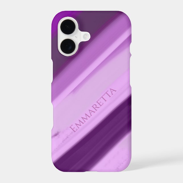 Personalised Name Purple Lavender Stripes  (Back)