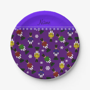 Personalised name purple nutcrackers paper plate