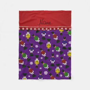 Personalised name purple nutcrackesr fleece blanket