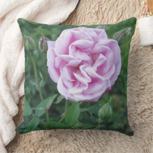 Personalised Name Purple Pink Rose Photo Cushion
