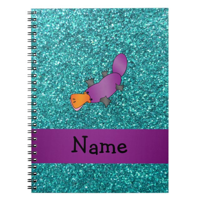 Personalised name purple platypus notebook (Front)