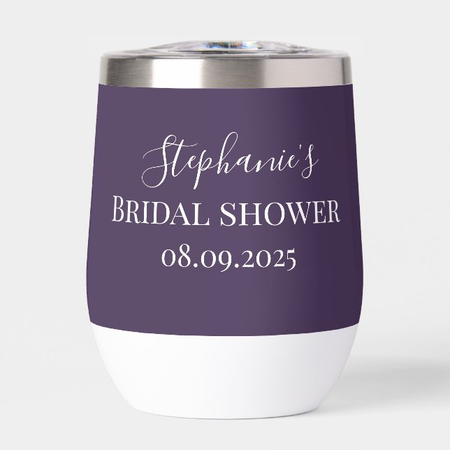 Personalised Name Purple Plum Script Monogram (Front)