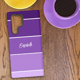 Personalised Name Purple Stripe Colour Palette Chi Samsung Galaxy Case