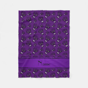 Personalised name purple sugar skulls fleece blanket