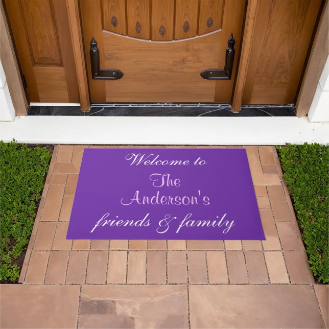 Personalised Name Purple Welcome Doormats (Outdoor)