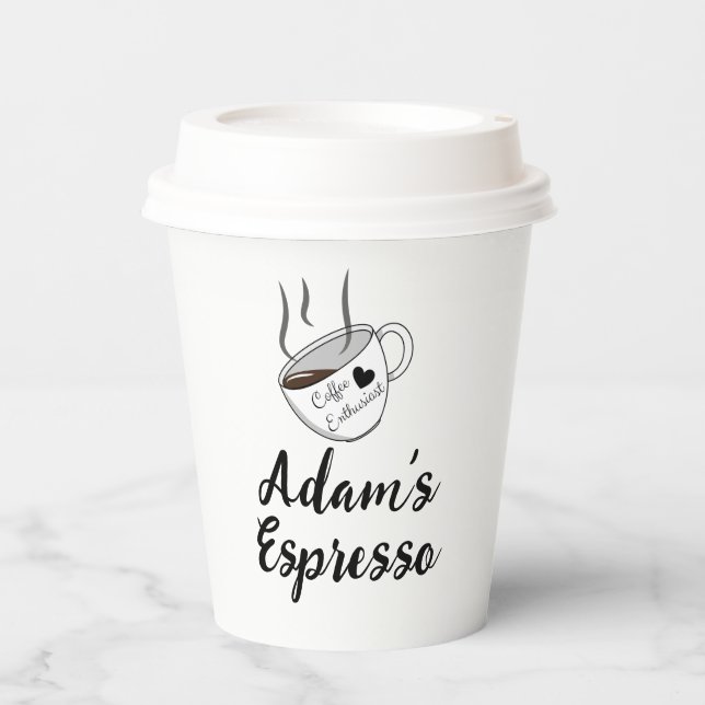 Personalised Name & Quote, Coffee Espresso  Paper Cups (Front)