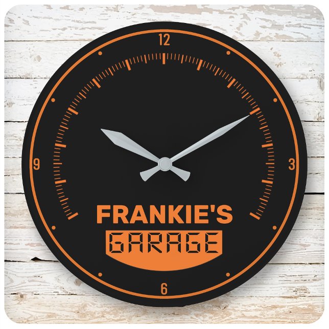 Personalised NAME Racing Car Speedometer Garage Large Clock (Creator Uploaded)