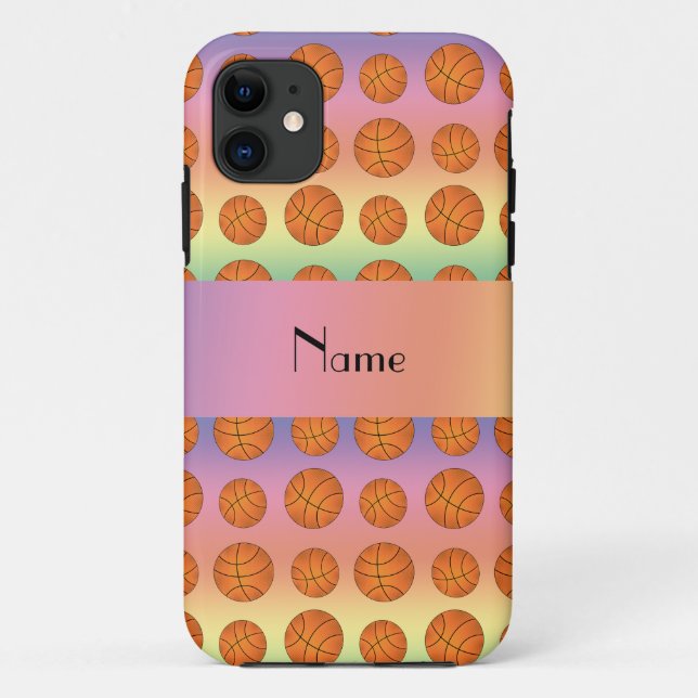 Personalised name rainbow basketballs Case-Mate iPhone case (Back)