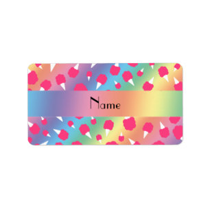 Personalised name rainbow cotton candy label