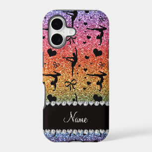 Personalised name rainbow glitter gymnastics