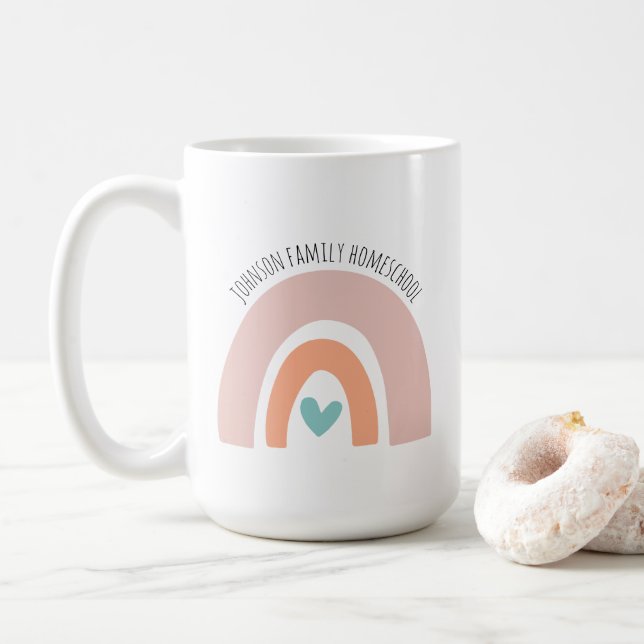 Personalised Name Rainbow Homeschool Coffee Mug (With Donut)