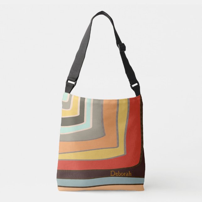 Personalised Name Random Colour Block Angles  Crossbody Bag (Front)