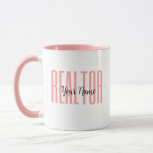 Personalised Name Realtor Pink Mug